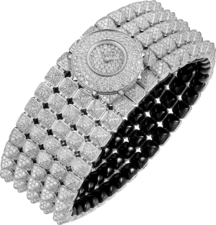 Clash [un]limited watch 21.4 mm, quartz movement, 18K white gold, diamonds, metal bracelet